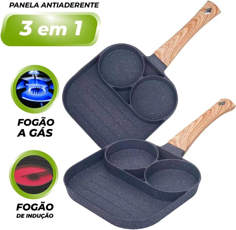 Frigideira Antiaderente 3 Em 1 Indução E Fogão Tradicional -... - Image 4