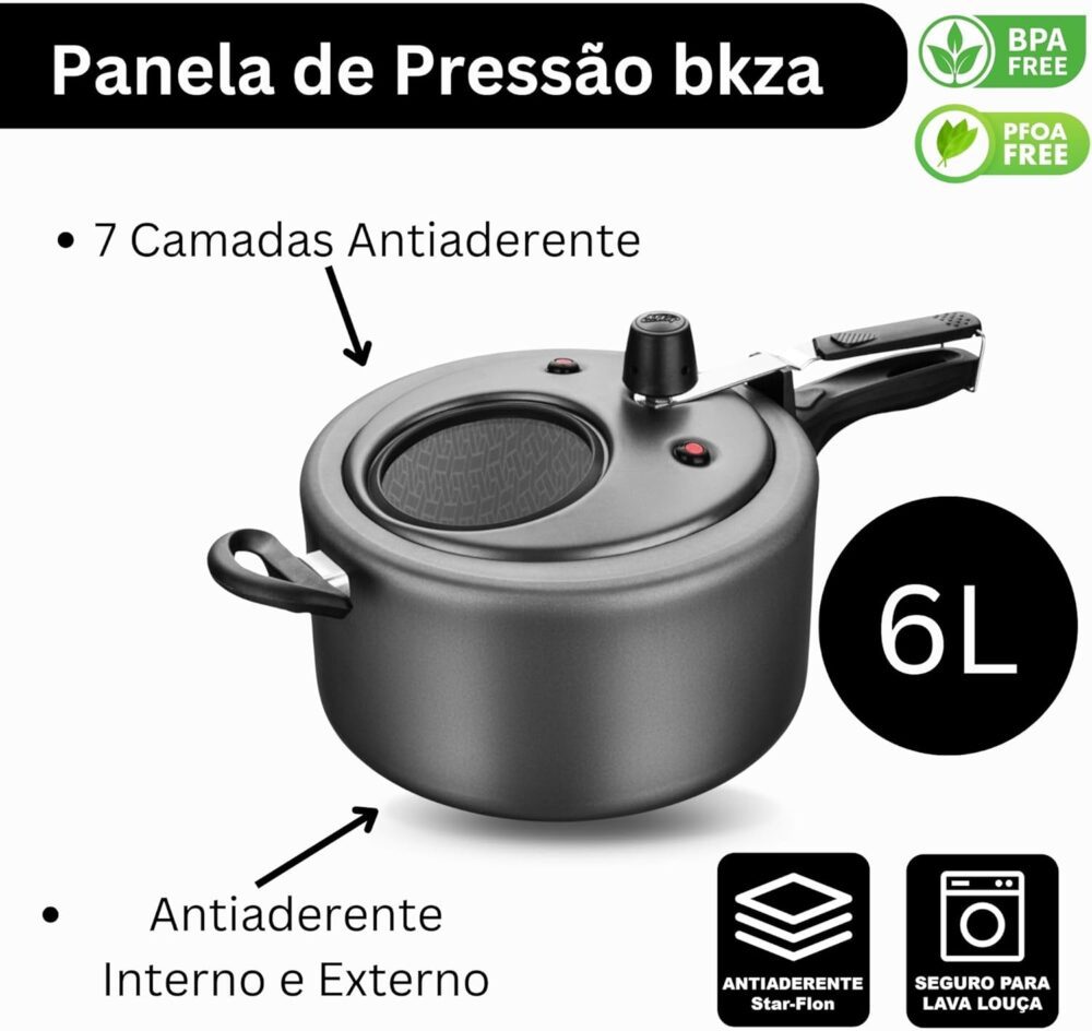 Panela de Pressão com Visor de Vidro 6 Litros Antiaderente S... - Image 3