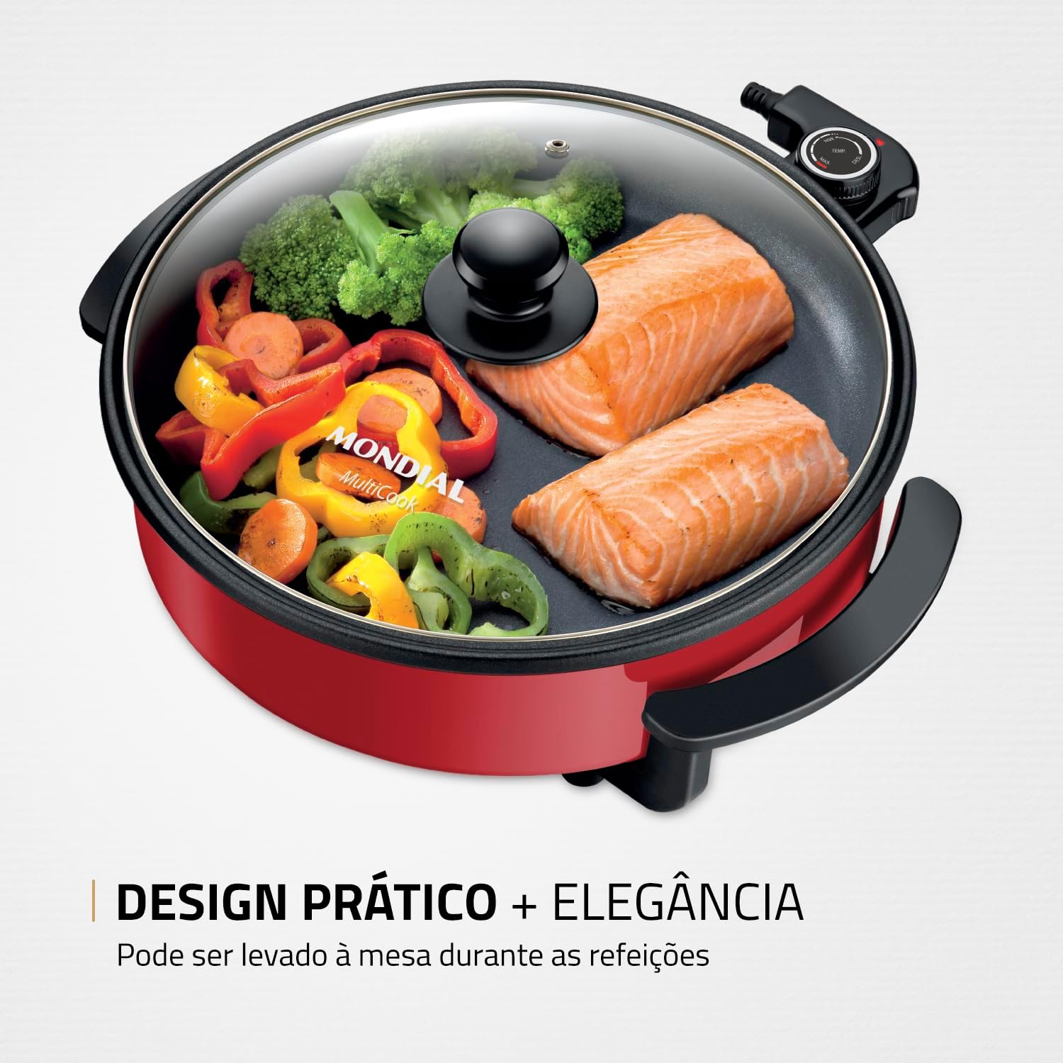 Panela Elétrica Redonda, Mondial, Vermelho, 1200W, 220V - PE... - Image 5