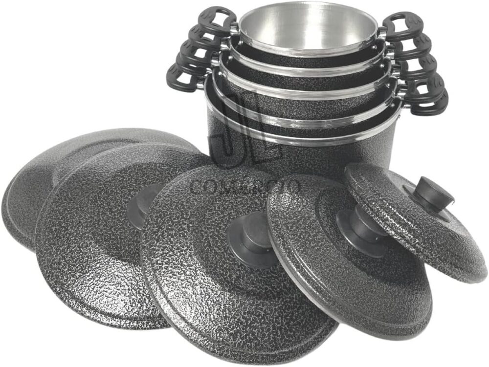Jogo de Panela 5 Peças Preto Craqueado ou Vermelha Conjunto ...