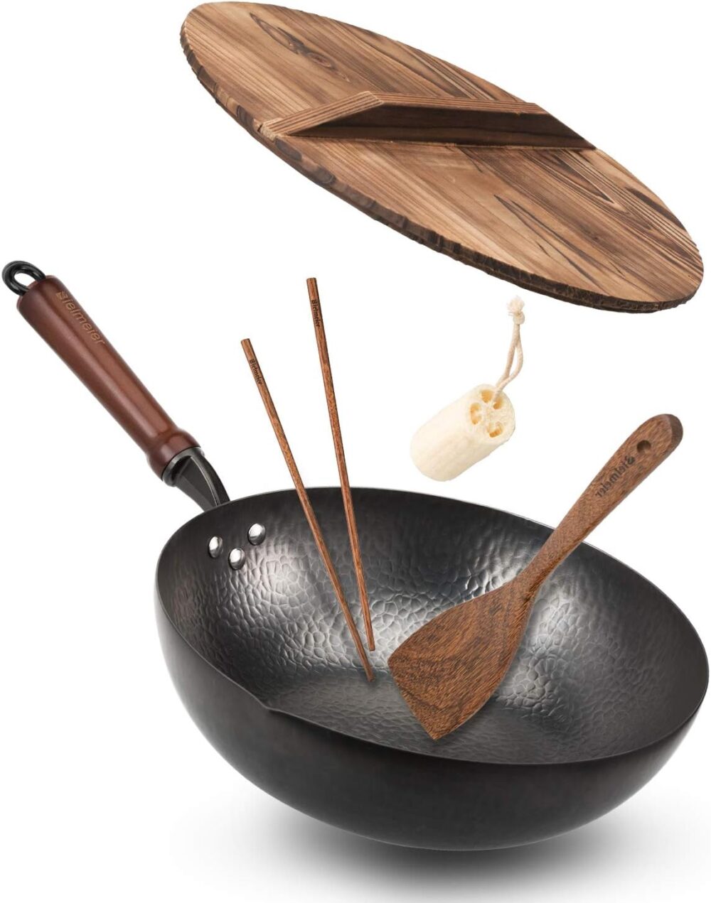 BIELMEIER Frigideira Wok de 32 cm, frigideiras e frigideiras...