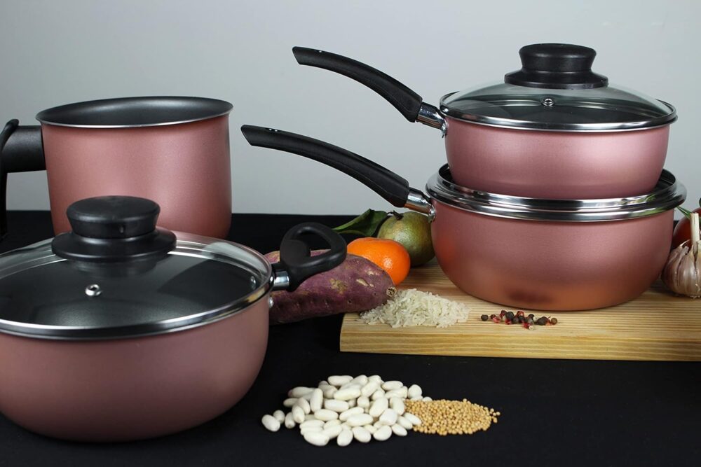 Kit Conjunto panelas 8 peças elegan antiaderente rosê - Image 3