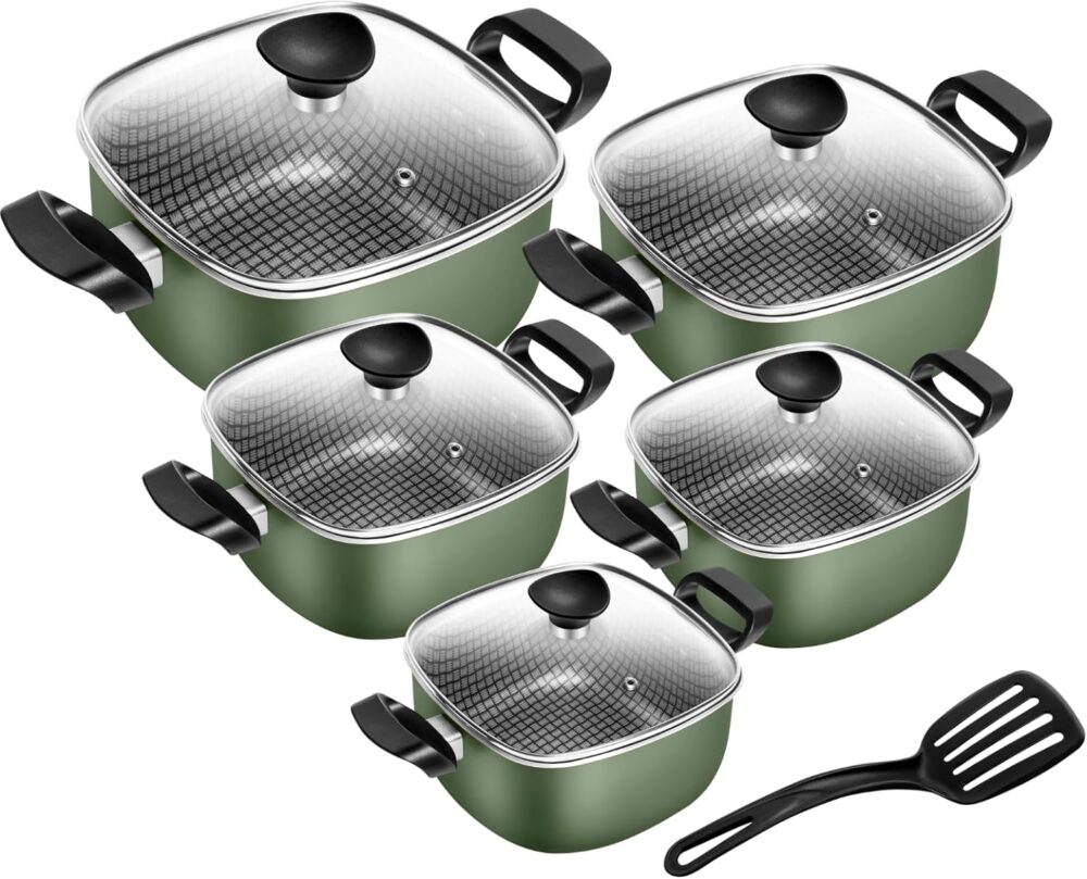 Conjunto de Panelas Quadradas Patolux 5 Peças Antiaderente V...