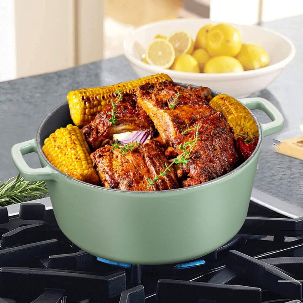 Forno holandês de ferro fundido esmaltado de 5,5 L, forno ho... - Image 4