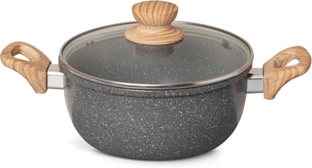 Caçarola com Tampa 7,5L Cerâmica Marble Edition Dark Grey Os...