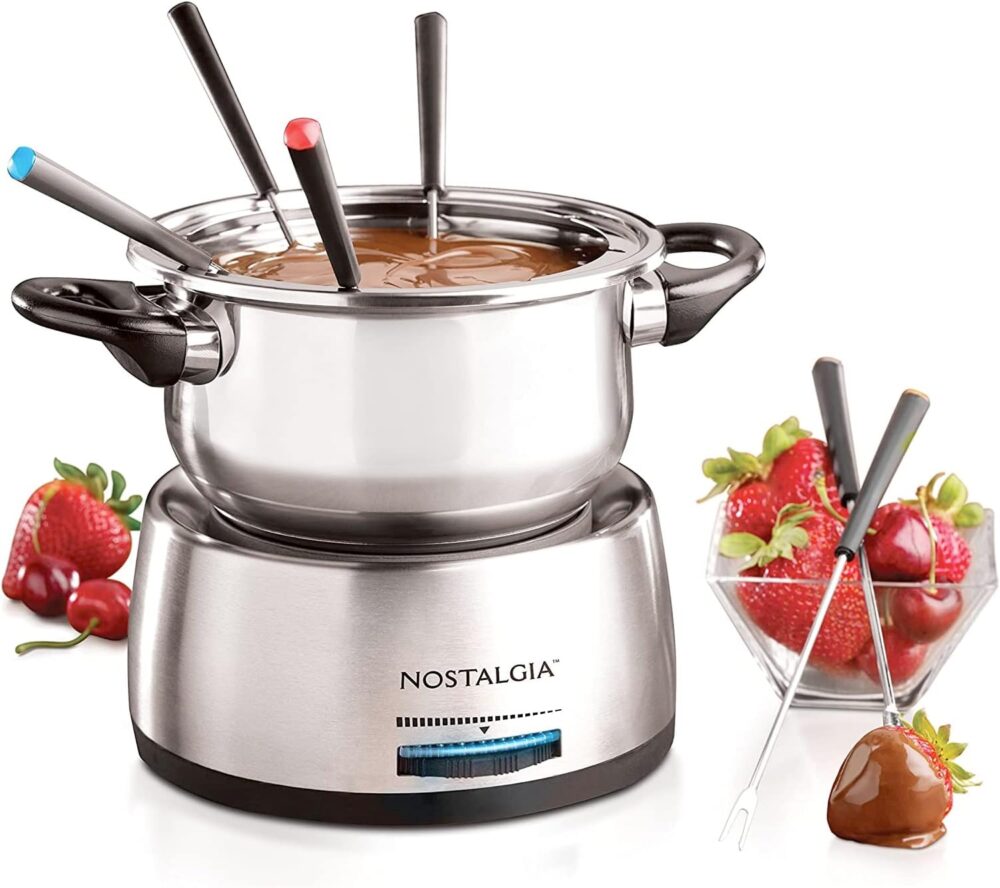 Nostalgia Panela elétrica de fondue, 6 xícaras, máquina de f...