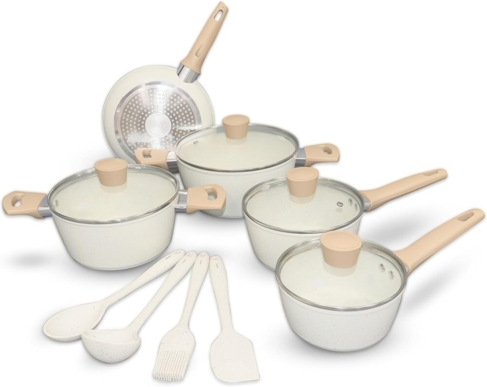 KIT Jogo de Panelas 9 Peças Carmela Premium Ceramic Flon Ant...