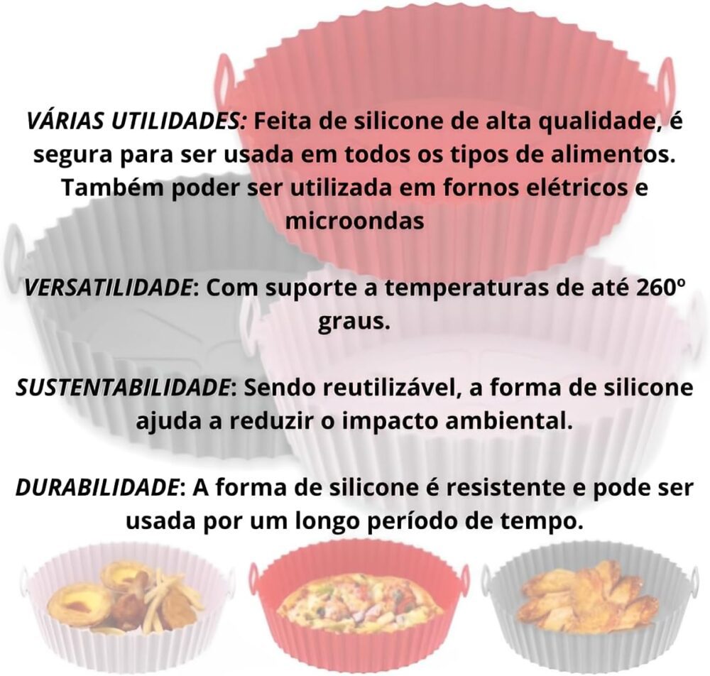 Kit 6 Peças Formas De Silicone Reutilizável Para Air Fryer T... - Image 9