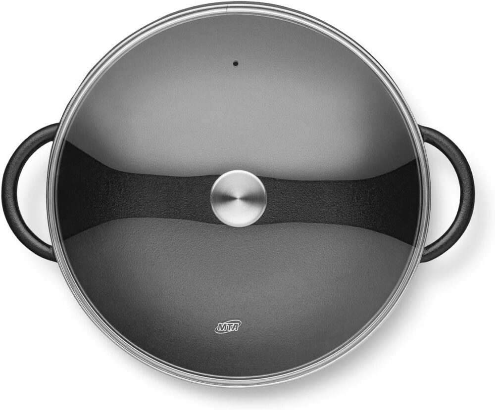 Panela Wok TVT 36 cm 6,0 litros Ferro Fundido com Tampa de V... - Image 2