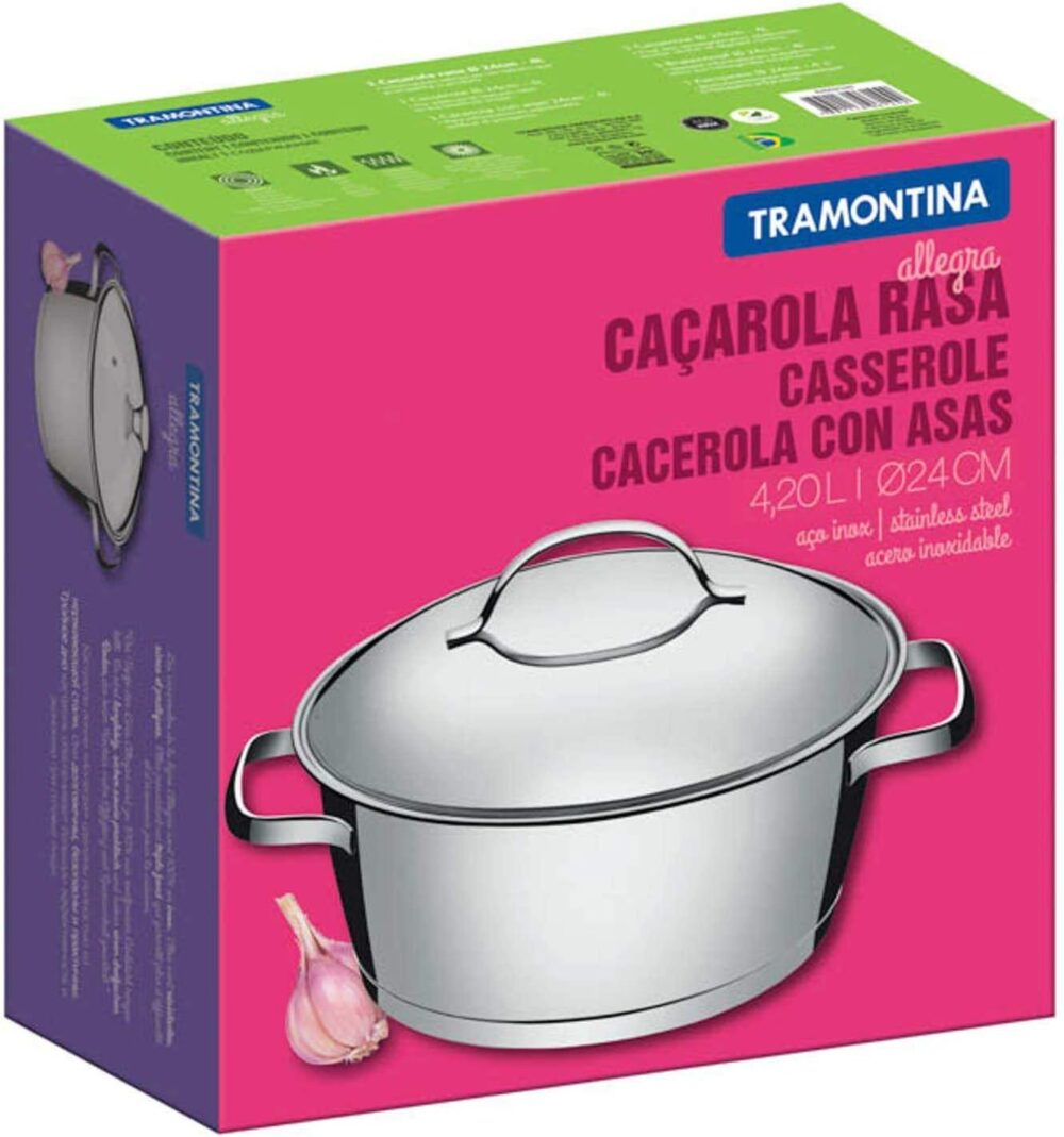 Caçarola Rasa com Fundo Triplo Tramontina Inox 24Cm, CACAROL... - Image 3