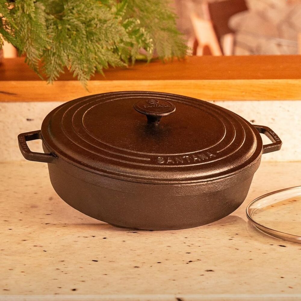 Panela De Ferro Fundido 3,9 L Risoto Risoteira 28 Cm Com Tam... - Image 5