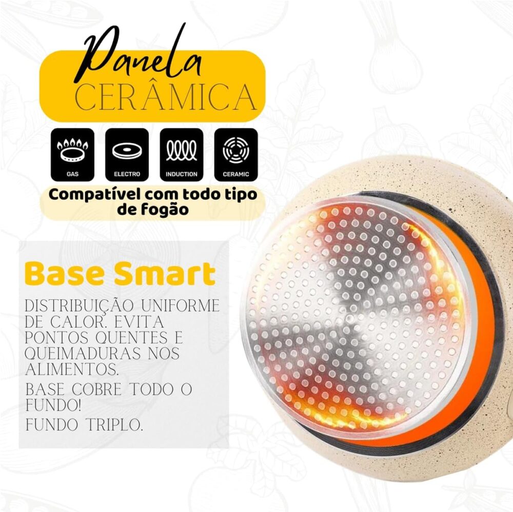 Panela Caçarola Com Tampa Revestimento Cerâmico Antiaderente... - Image 4