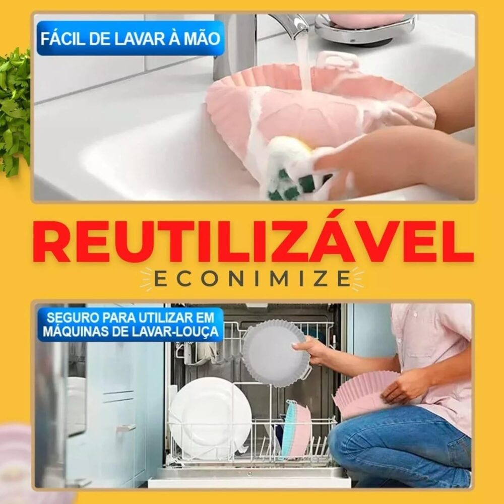 Kit Com 6 Formas de Silicone Reutilizável Cesta Redonda de S... - Image 4