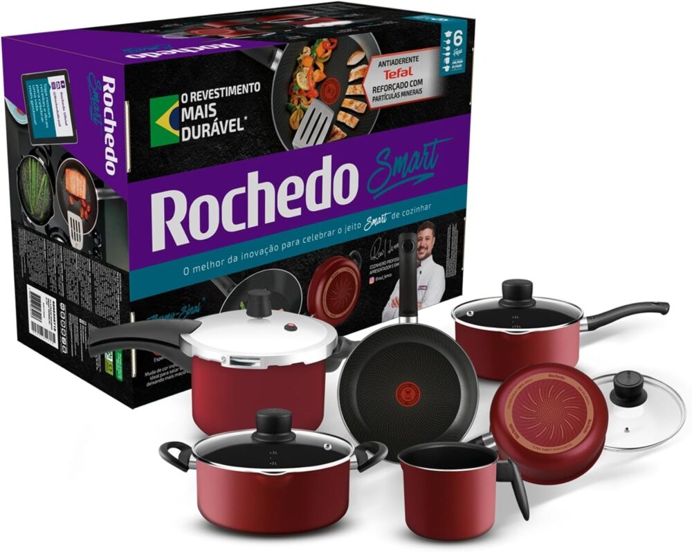 Jogo de Panelas Antiaderente Rochedo Limpa Fácil com 6 peças... - Image 5