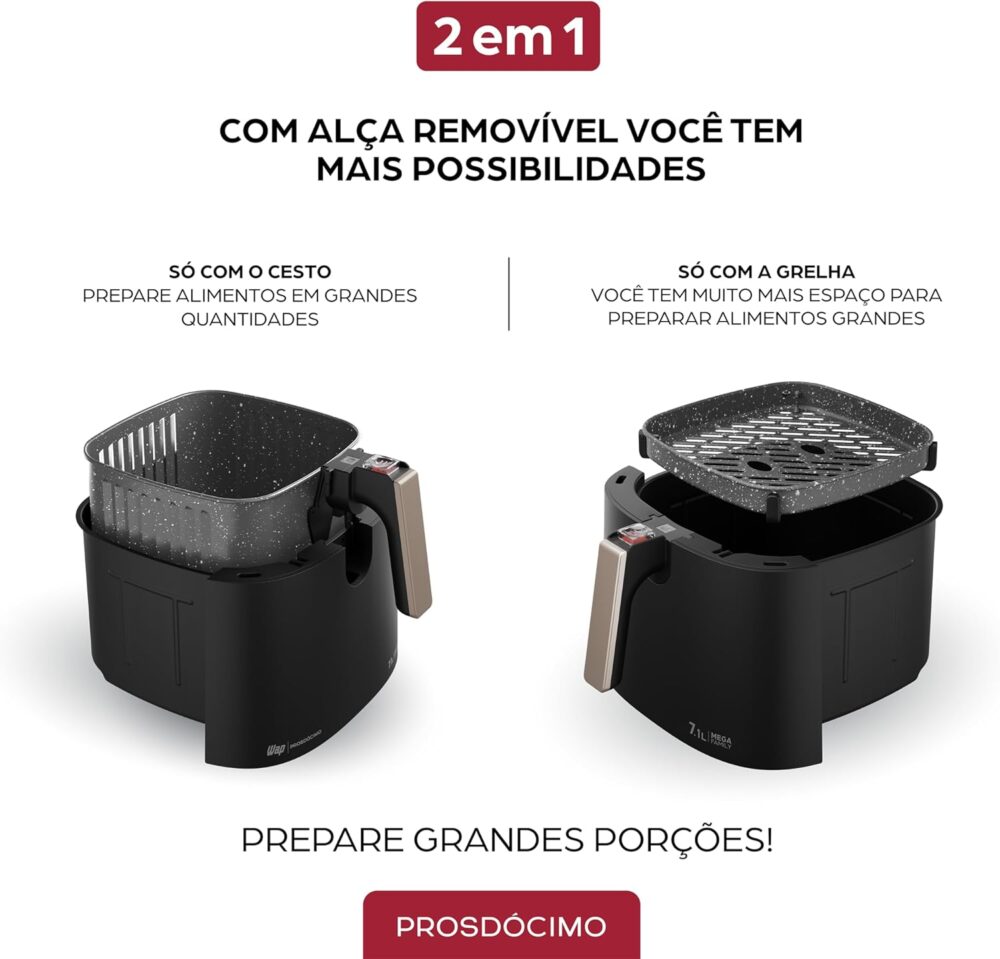 WAP Fritadeira Elétrica Air Fryer 7,1 Litros Cesto e Grelha ... - Image 8