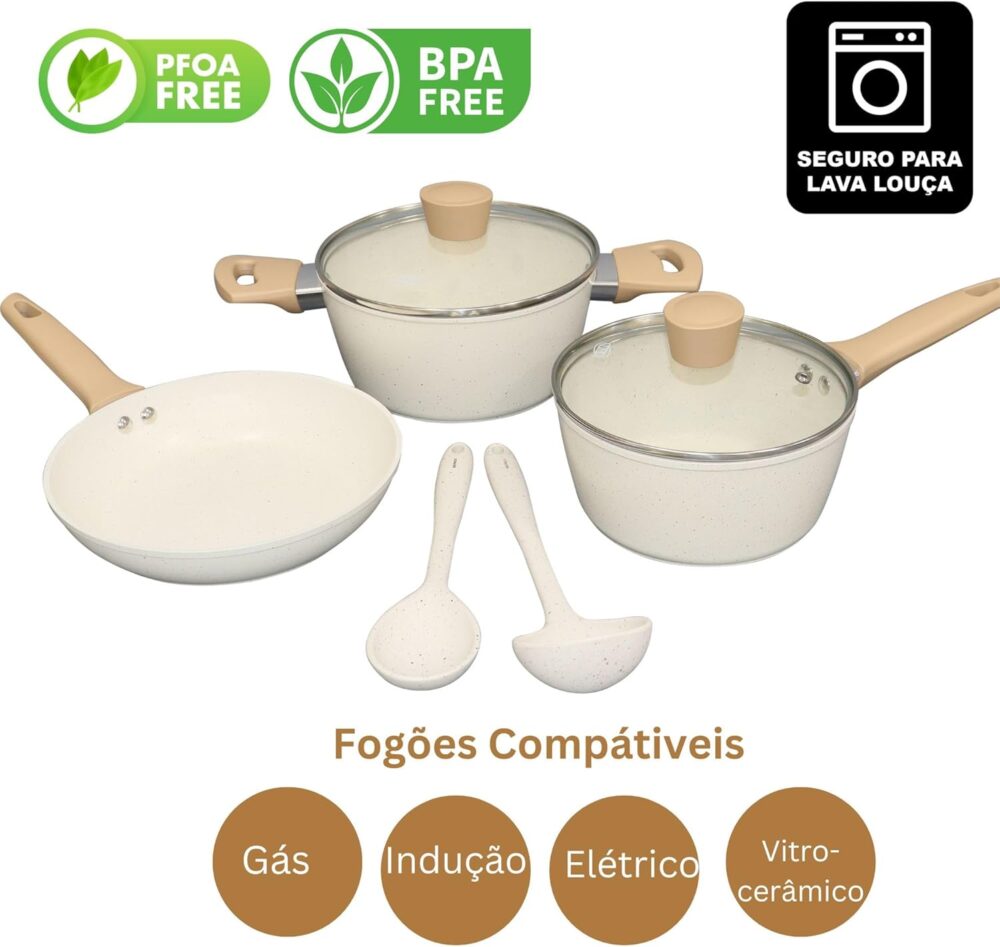 Jogo de Panelas 5 Peças Carmela Premium Ceramic Flon Antiade... - Image 2
