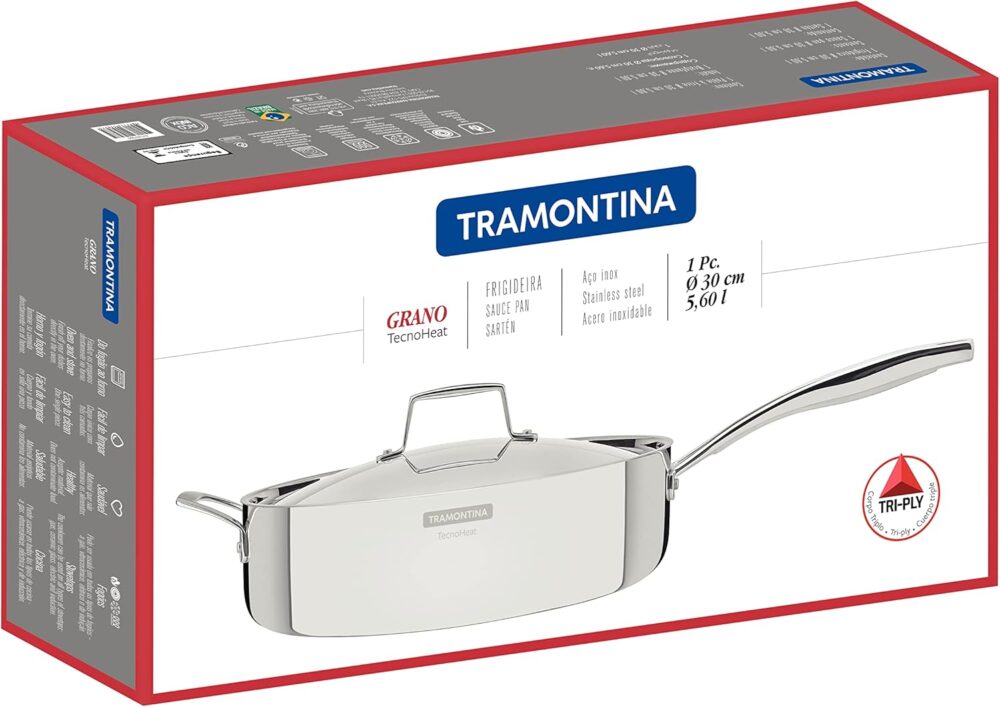 Frigideira Tramontina Grano em Aço Inox com Corpo Triplo com... - Image 5