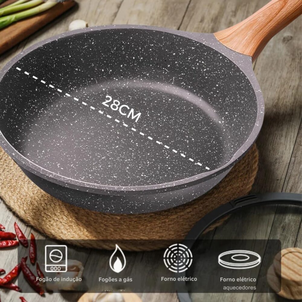 Frigideira Antiaderente Cerâmico Frita Sem Óleo 28cm Funda C... - Image 2