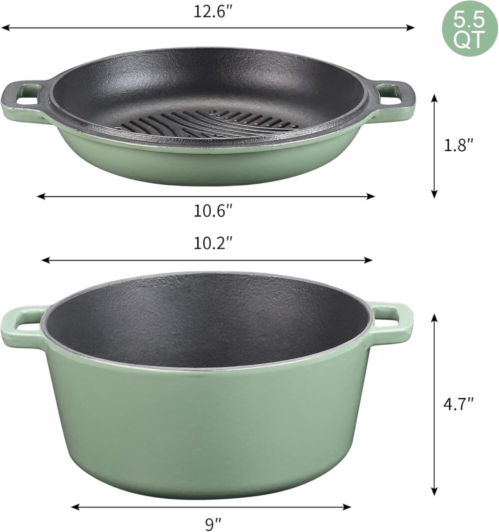 Forno holandês de ferro fundido esmaltado de 5,5 L, forno ho... - Image 7
