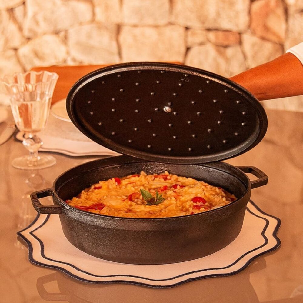 Panela De Ferro Fundido 3,9 L Risoto Risoteira 28 Cm Com Tam... - Image 4