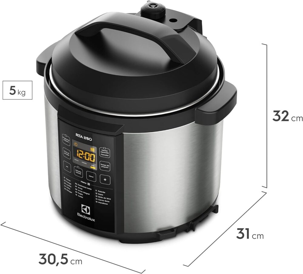 Panela pressão elétrica Electrolux digital capacidade 6L sil... - Image 2