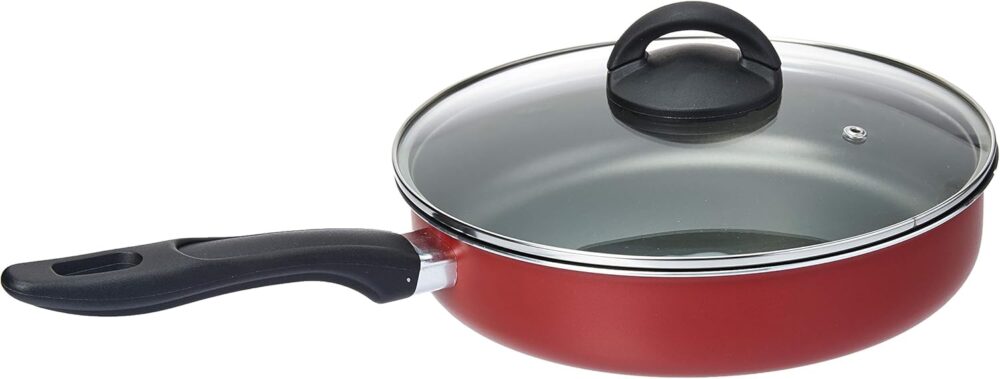 Frigideira Alta com Tampa Chilli, 24 cm, Cereja, Brinox
