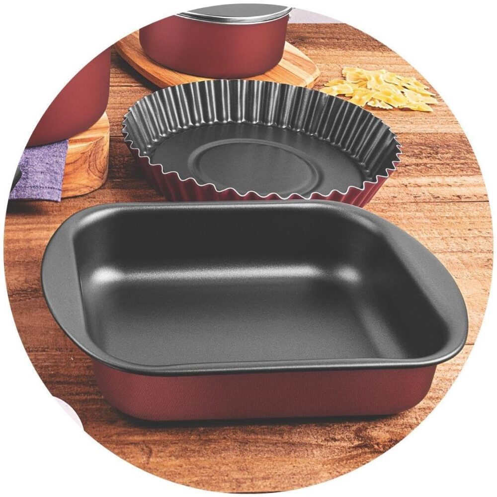 Kit para Cozinha 12 Peças com Jogo de Panelas Vermelho e Ute... - Image 4