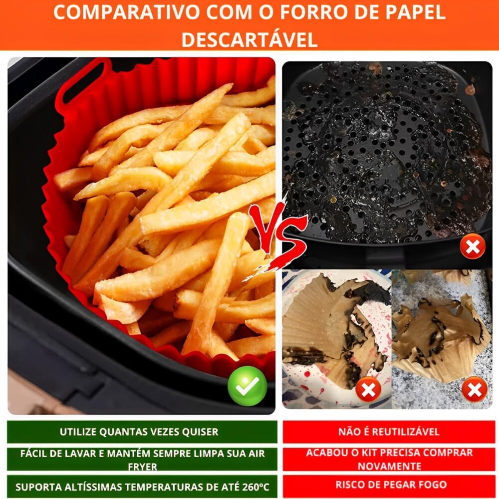 Kit 6 Peças Formas De Silicone Reutilizável Para Air Fryer T... - Image 8