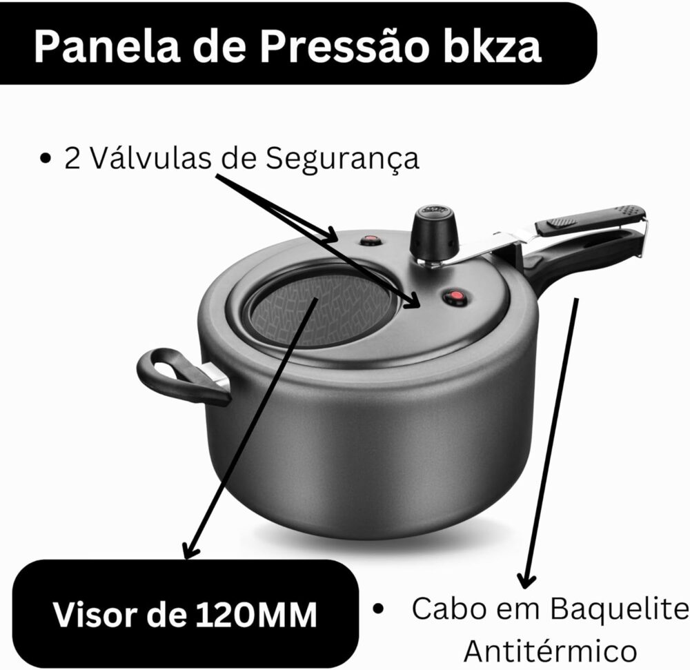 Panela de Pressão com Visor de Vidro 6 Litros Antiaderente S... - Image 2