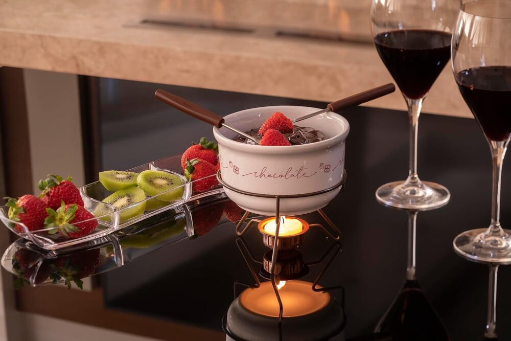 Conjunto Para Fondue de Chocolate em Porcelana 5 Peças Forma - Image 2