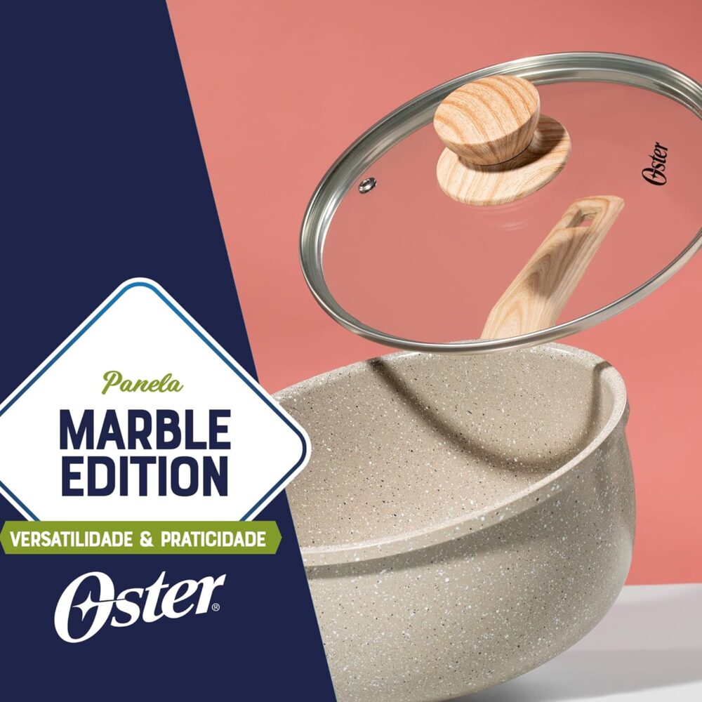 OSTER Panela Antiaderente 3L com Tampa Marble Edition - Cons... - Image 2