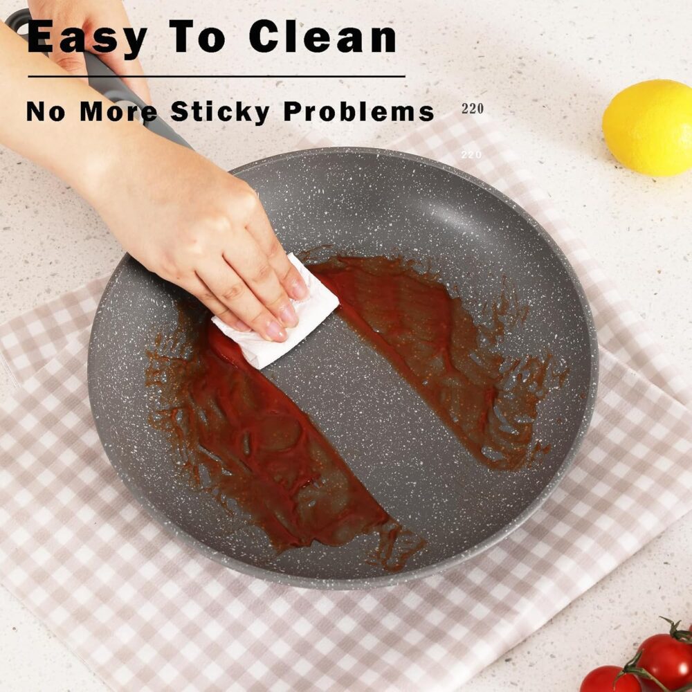 Vkoocy Non Stick Pot e Pan Set com Punho Removível, Conjunto... - Image 5