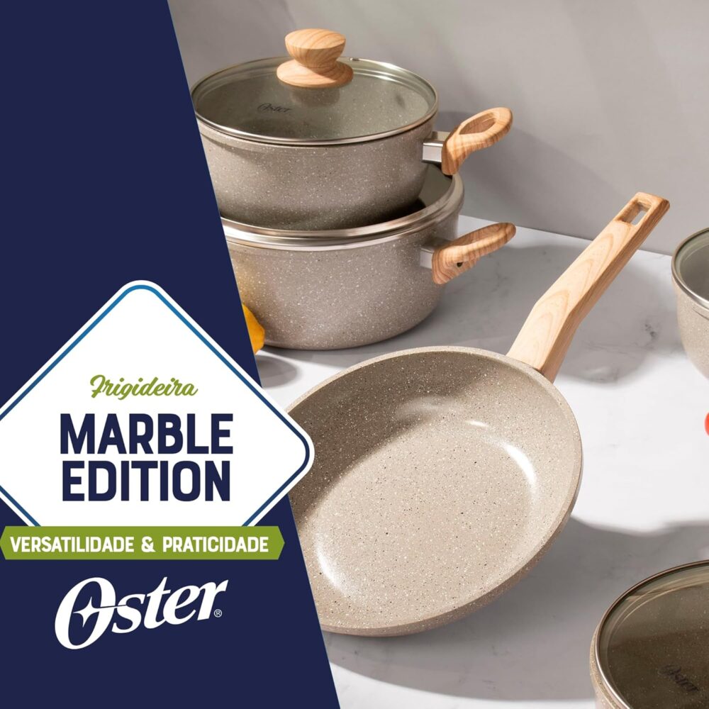 OSTER Frigideira Antiaderente de Cerâmica 24cm com Tampa Mar... - Image 2