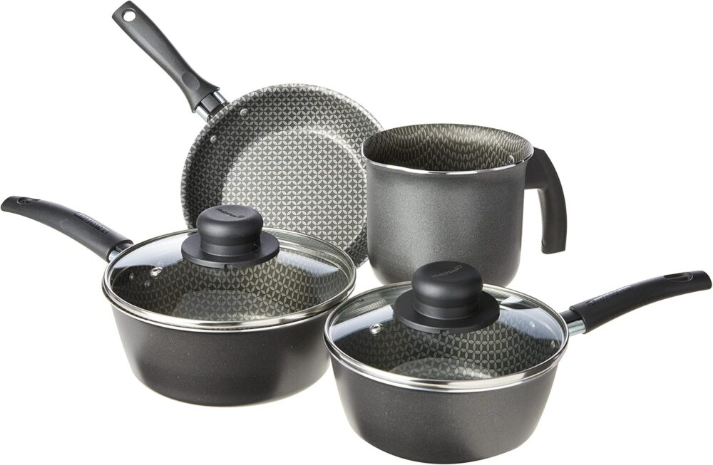 Multiflon Conjunto De Panela 04 Peças Preto Aluminio Antiade...