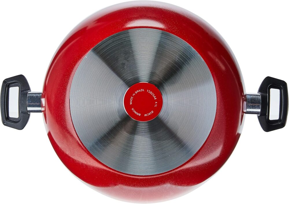 Wok com Tampa e Alças Garlic, 28 cm, Vermelho, Brinox - Image 3