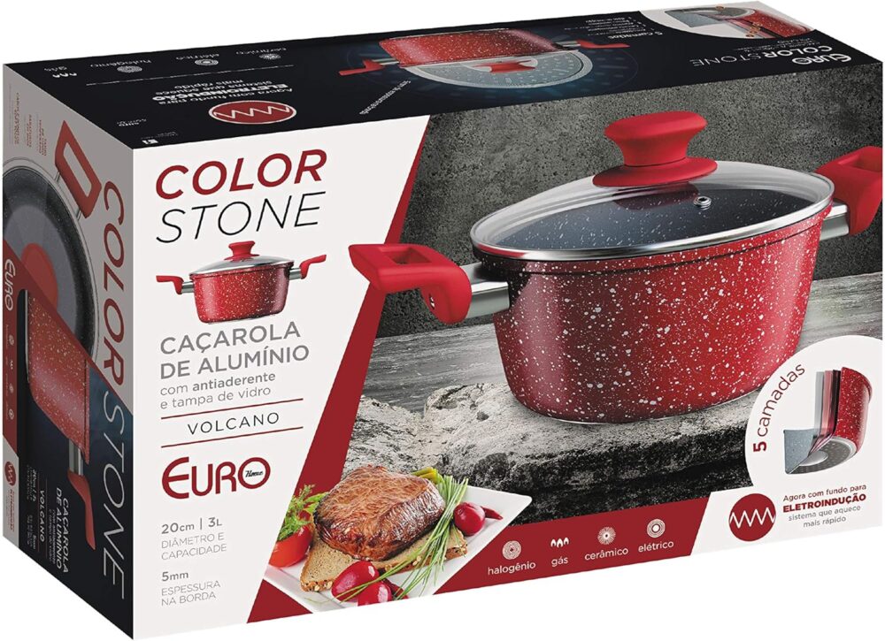Caçarola 20 cm ColorStone de alumínio com antiaderente e tam... - Image 4