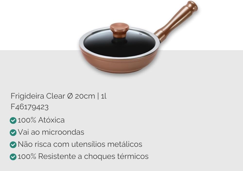 Conjunto Panelas de Cerâmica Clear 5 peças Cobre - Ceraflame - Image 11
