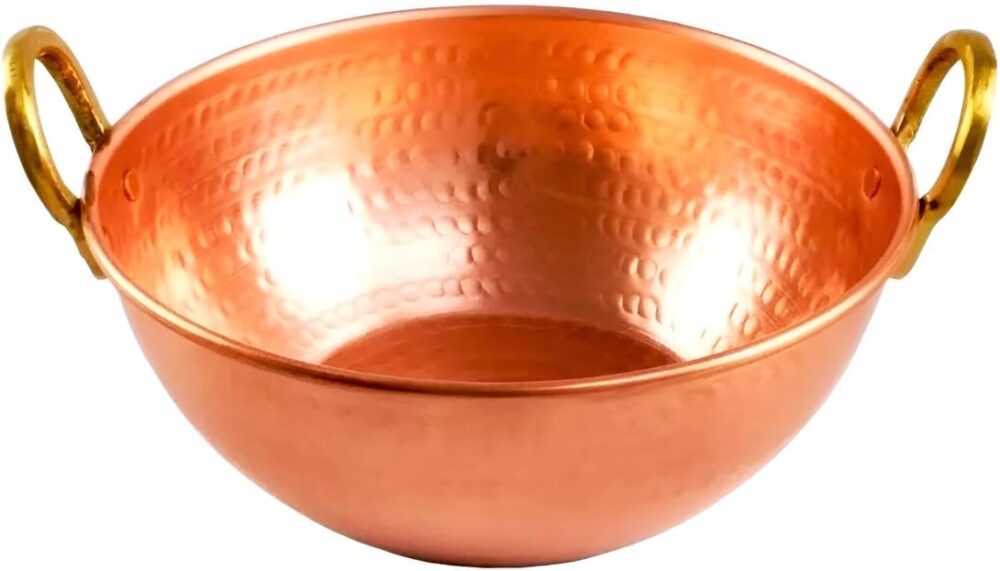 Tacho em Cobre Puro Artesanal Alças em Bronze - 10 litros