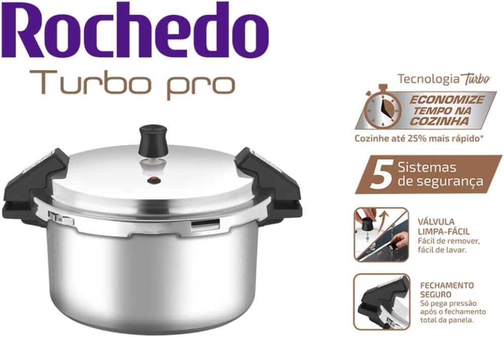 Panela de Pressão Rochedo Rochedo Turbo Pró Polido - Image 3