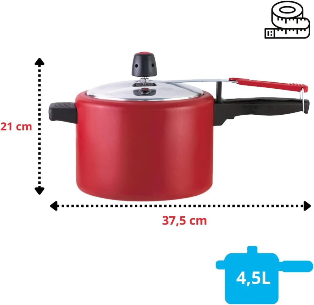 PANELA DE PRESSÃO FECHAMENTO INTERNO 4,5 LTS AA VERMELHO TAM... - Image 5