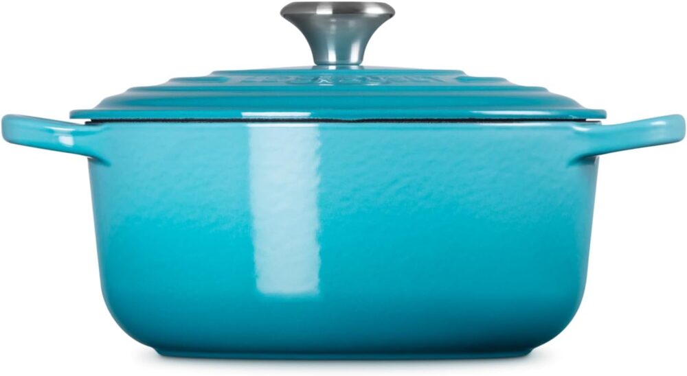 LE CREUSET Panela Redonda Signature 20cm, Azul Caribe, Ferro... - Image 3