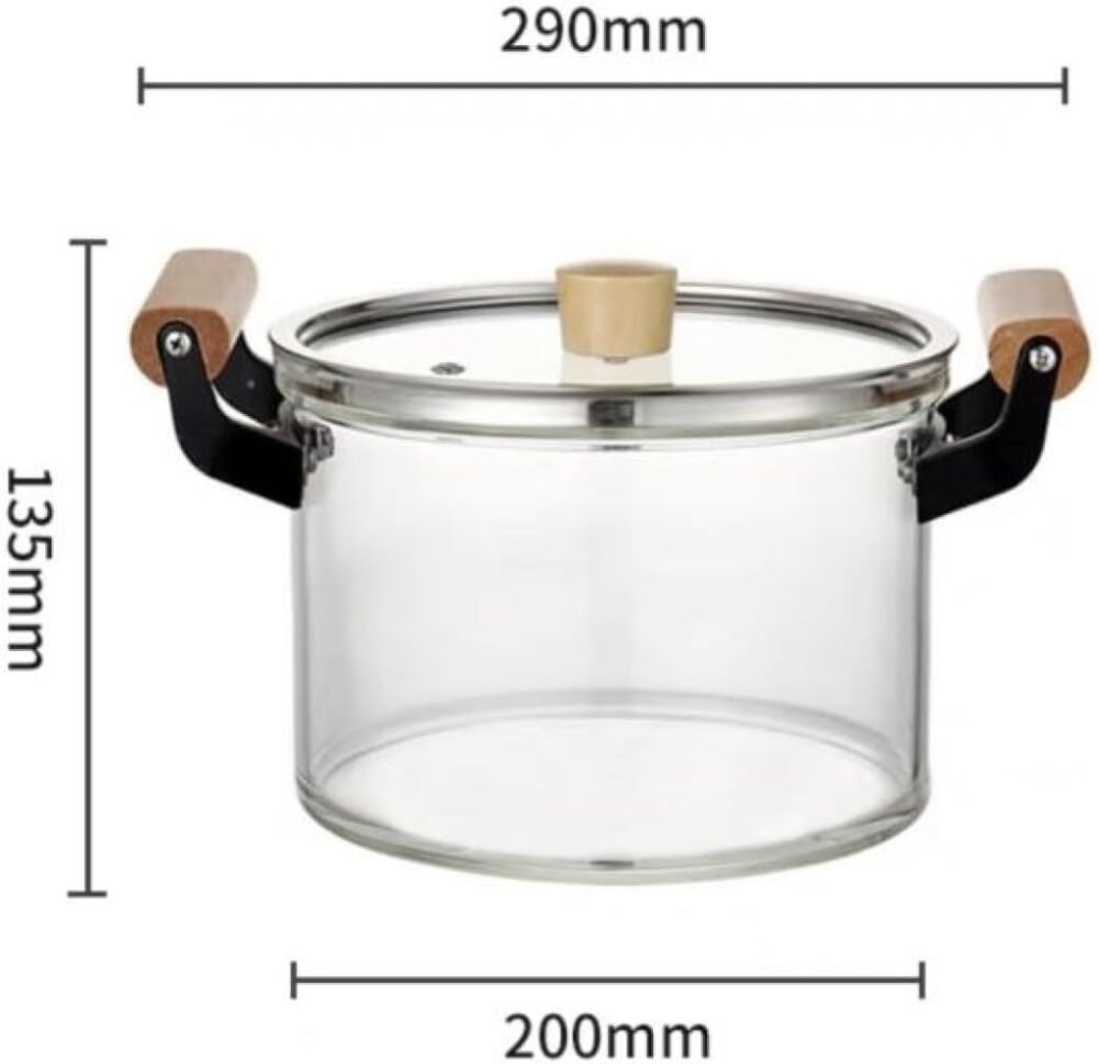 Panela Caçarola de Vidro Borossilicato 29x13,5cm 3,5 Litros
