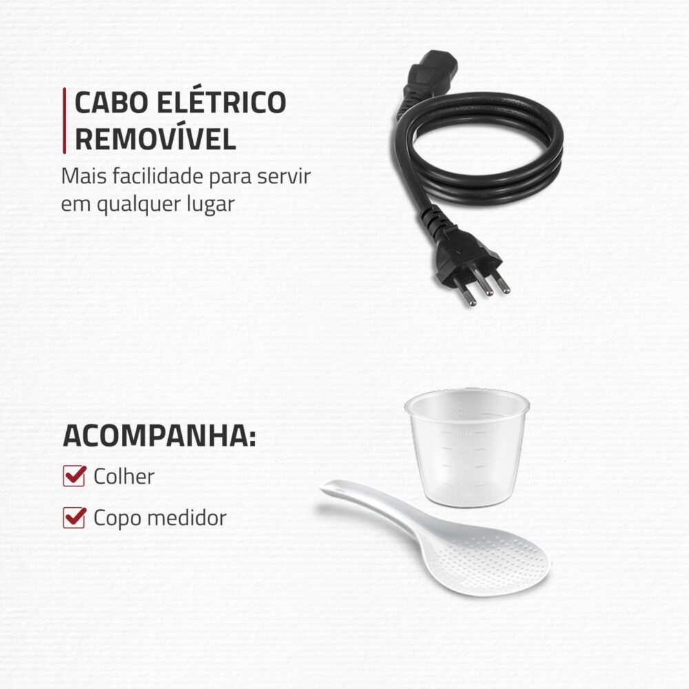 Panela de Pressão Elétrica Digital 5L, Mondial, Vermelho/Ino... - Image 8
