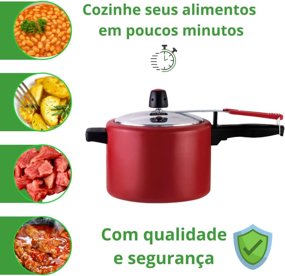 PANELA DE PRESSÃO FECHAMENTO INTERNO 4,5 LTS AA VERMELHO TAM... - Image 9