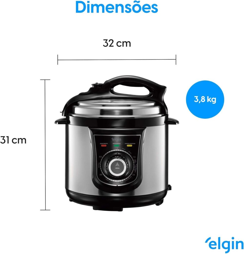 Panela de Pressão Elétrica Elgin 4 Litros Segura e Prática 8... - Image 6