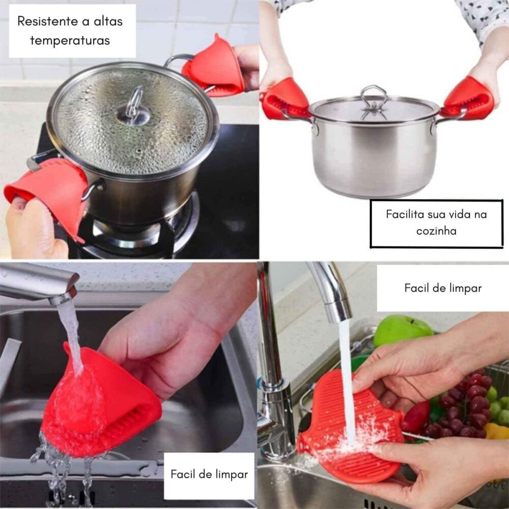 Par de Luvas de Silicone Modelo Bico de Pato Ideal Para Pane... - Image 7