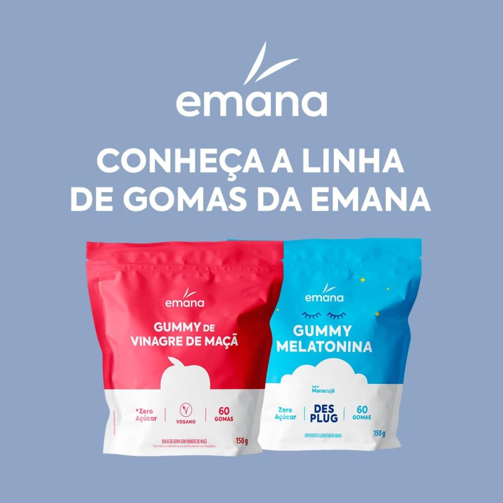 Emana Gummy Vinagre de Maçã Vegano Zero Açúcar 60 Gomas - 15... - Image 6
