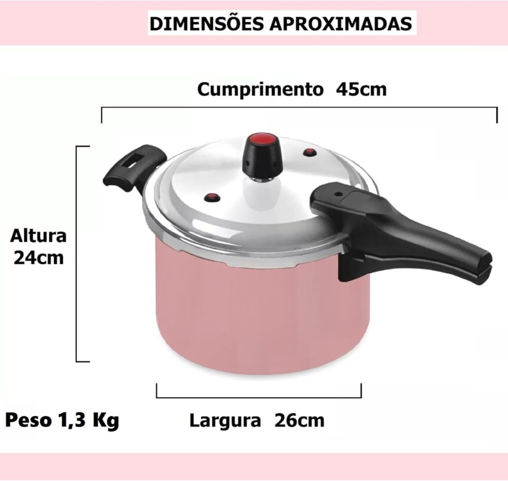 Panela De Pressão 5 Litros Fechamento Externo Polida Alumíni... - Image 3