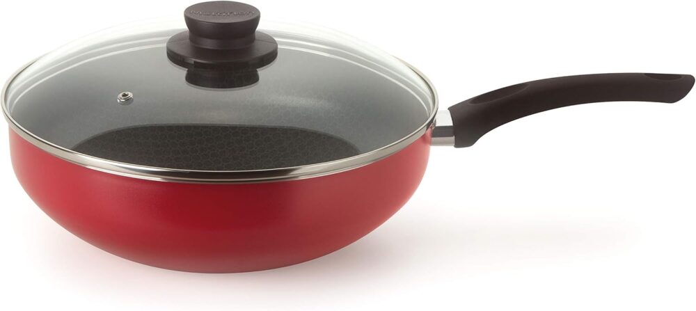Multiflon Frigideira Wok 28 Centímetros com Tampa Vermelho A...