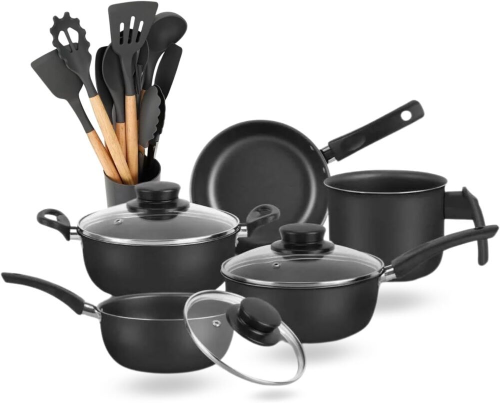 Conjunto de Panelas Antiaderente de 17 Peças com Colheres de... - Image 2